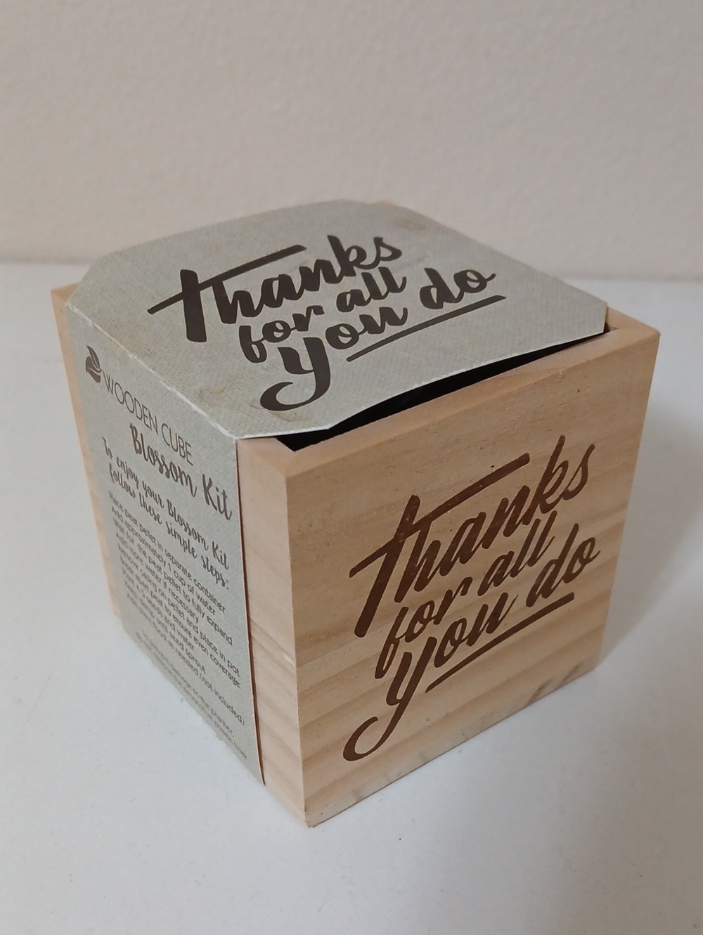 Thanks for all you do Natural Wood Cube Flower Pot